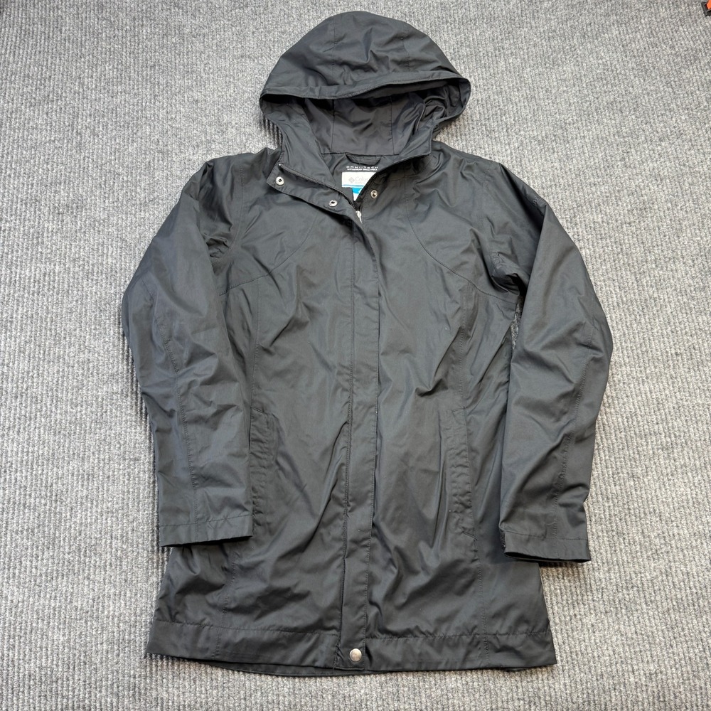 Columbia Jacket Women Medium Black Splash A Little Raincoat Omni Tech Waterproof